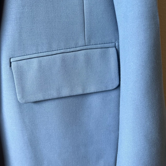 NWT Zara cornflower blue one button midi length jacket size S - Picture 4 of 9